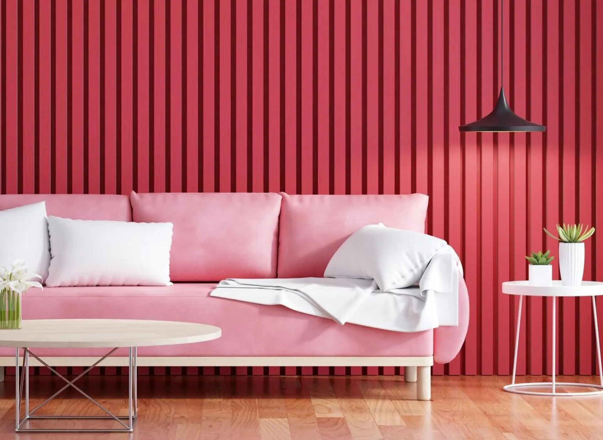 A living room filled with furniture and a large window