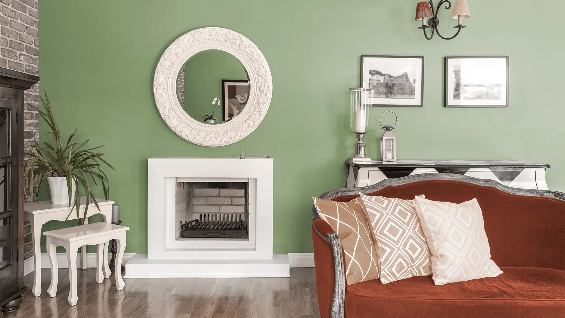 A living room filled with furniture and a fire place