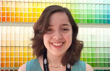 A woman smiling for the camera