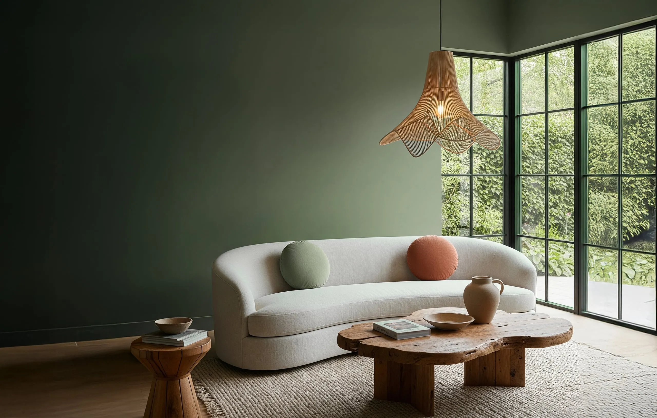 A living room filled with furniture and vase on a table