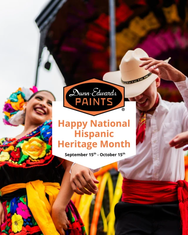 Happy National Hispanic Heritage Month!

September 15th - October 15th Dunn-Edwards is proud to work hand-in-hand with the Hispanic communities who inspire us with their rich traditions and bold stories. From brushstrokes to culture—this month we celebrate Hispanic heritage in every shade.

ES:
¡Feliz Mes Nacional de la Herencia Hispana!

Dunn-Edwards se enorgullece de trabajar de la mano con las comunidades hispanas que nos inspiran con sus ricas tradiciones y audaces historias. De las pinceladas a la cultura, este mes celebramos la herencia hispana en todos sus matices.