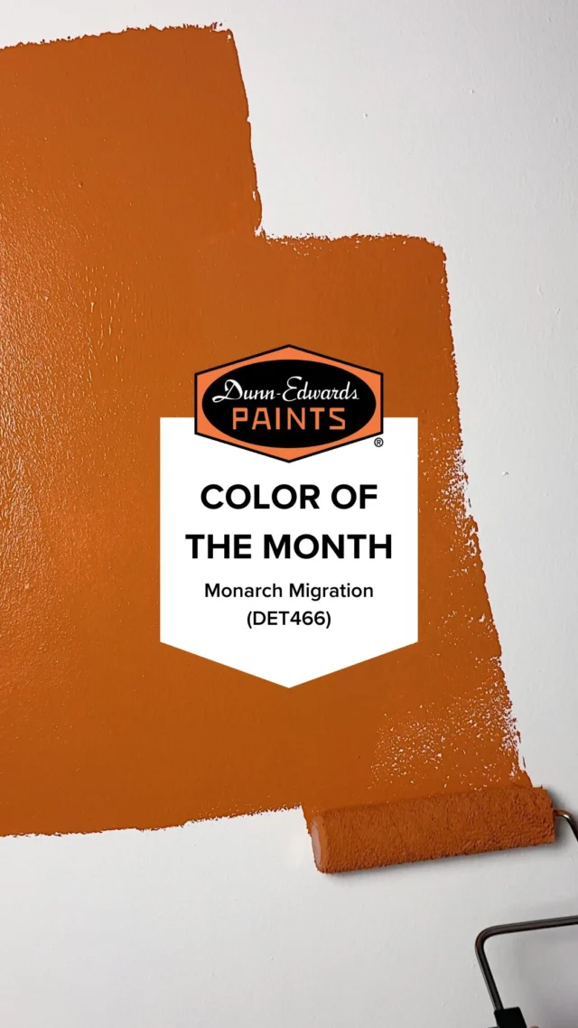 Meet our October Color of the Month: Monarch Migration (DET466) 🧡 An earthy terracotta with a mix of burnt orange, Monarch Migration (DET466) brings a vintage-inspired look to any space. Where would you use this vivid hue in your home?

✨Shop Monarch Migration (DET466) via our website or your local Dunn-Edwards store✨

#dunnedwards #dunnedwardspaints #ColorOfTheMonth #PaintPerfection #HomeDecor #InteriorDesign #paintcolorinspiration #paintcolors