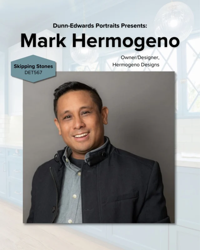 Meet Mark Hermogeno, a seasoned designer with an uncompromising style. Mark’s road to success took a few surprising turns—from studying medicine and anthropology to becoming a leading interior designer. In our latest Dunn-Edwards Portraits story, Mark shares his journey and how he found his passion in creating spaces that truly reflect his clients’ personalities.

Discover how Mark’s background in retail, social work, and visual merchandising helped him build a thriving design business. Read Mark’s full story and see his design work in our latest specs+spaces® blog post.

ES:
Conozca a Mark Hermogeno, un diseñador experimentado con un estilo intransigente. El camino de Mark hacia el éxito dio algunos giros sorprendentes: pasó de estudiar medicina y antropología a convertirse en un destacado diseñador de interiores. En nuestra última historia de Retratos de Dunn-Edwards, Mark comparte su trayectoria y cómo encontró su pasión en la creación de espacios que reflejan verdaderamente la personalidad de sus clientes.

Descubra cómo la experiencia de Mark en el comercio minorista, el trabajo social y la comercialización visual lo ayudó a crear un próspero negocio de diseño. Lea la historia completa de Mark y vea su trabajo de diseño en nuestra última entrada del blog Specs+Spaces®.