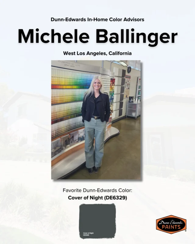 Meet Michele Ballinger, Dunn-Edwards In-Home Color Advisor, who brings expert color guidance to Long Beach homes. 🏡

With a background in interior design and extensive color knowledge, Michele helps clients navigate even the most challenging projects. Whether it's a bold accent wall or a subtle refresh, Michele guides homeowners with color confidence.

Read our latest specs+spaces® blog post to learn more about Michele and the color services she offers in the West LA area! Link in bio. 🔗